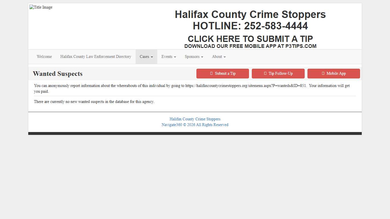 Wanted Suspects - Halifax County Crime Stoppers